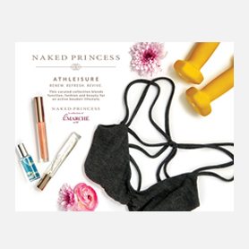 Catalog graphic design for Naked Princess Athleisure collection